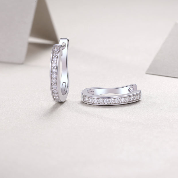 Morning Dew S925 Silver Platinum Plated Moissanite Earrings