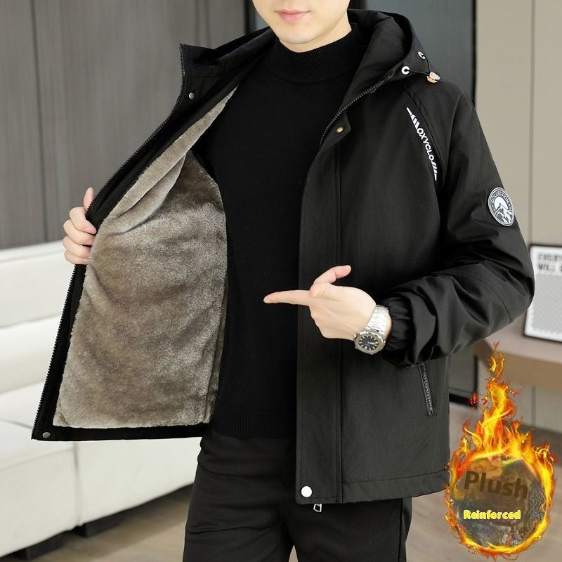 Men’s Warm Fleece Hooded Jacket for Autumn & Winter