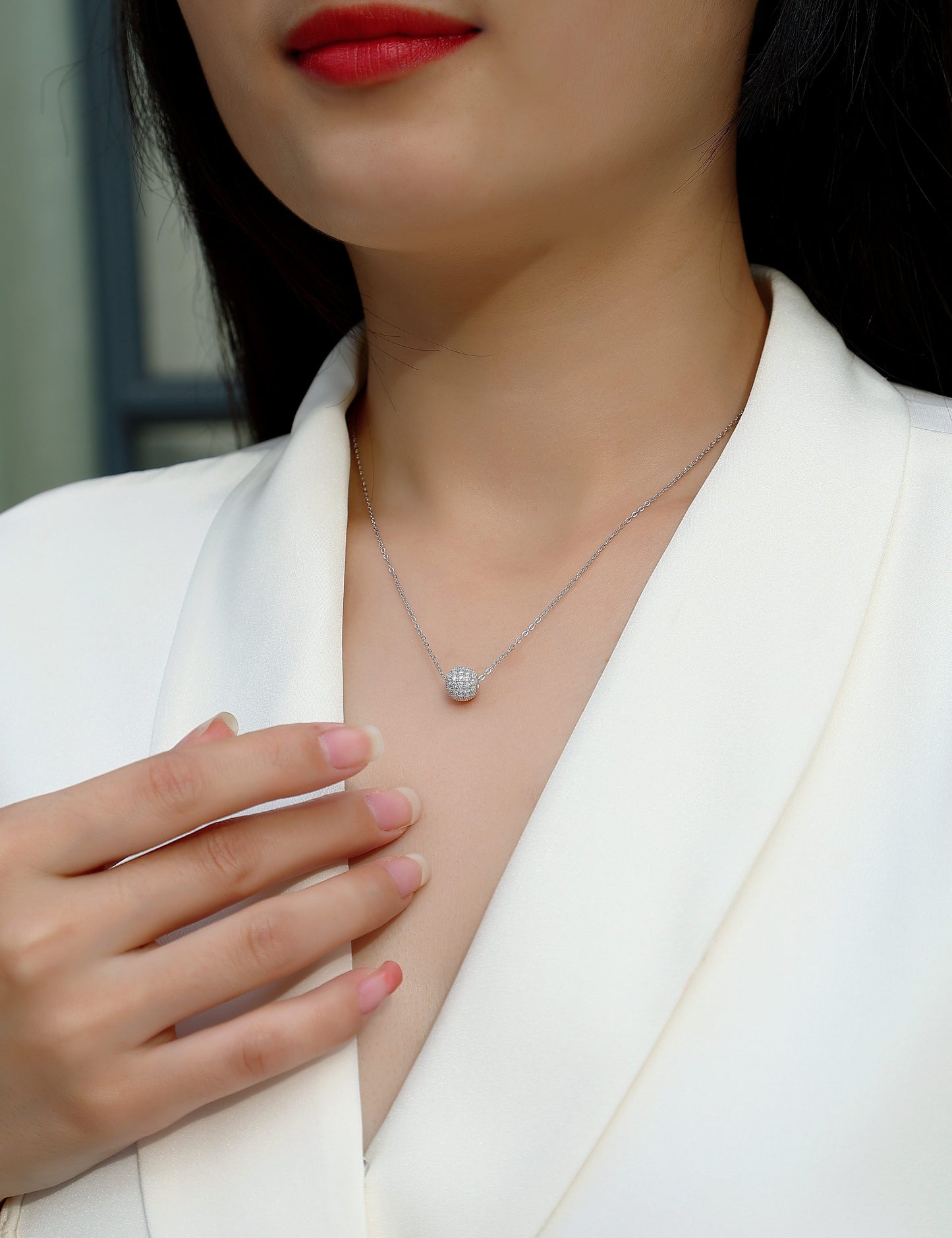 Meet At This Moment S925 Silver Platinum Plated Moissanite Pendant