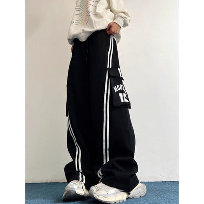 New Loose Straight-leg Casual Pants With Large Pockets For Spring And Autumn