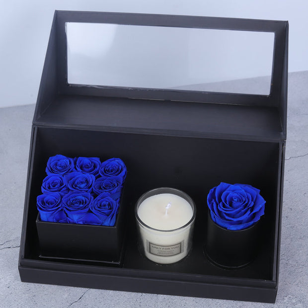 Coffret cadeau de bougies d'aromathérapie et de fleurs préservées