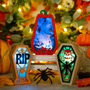 Halloween Decorations Ghost Festival With Lights Wooden Pendant