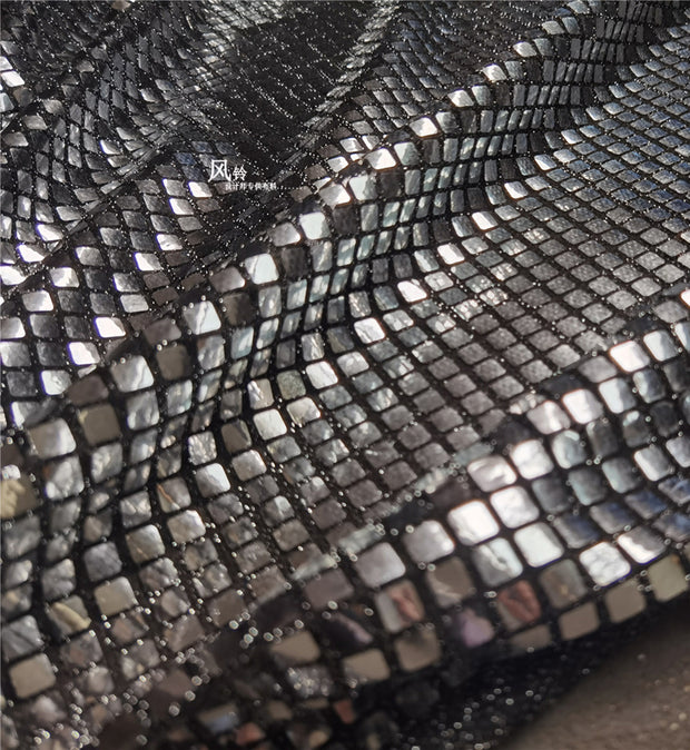 Bolso de ropa de diseñador con láser, pasarela de moda, boda, espejo de tela