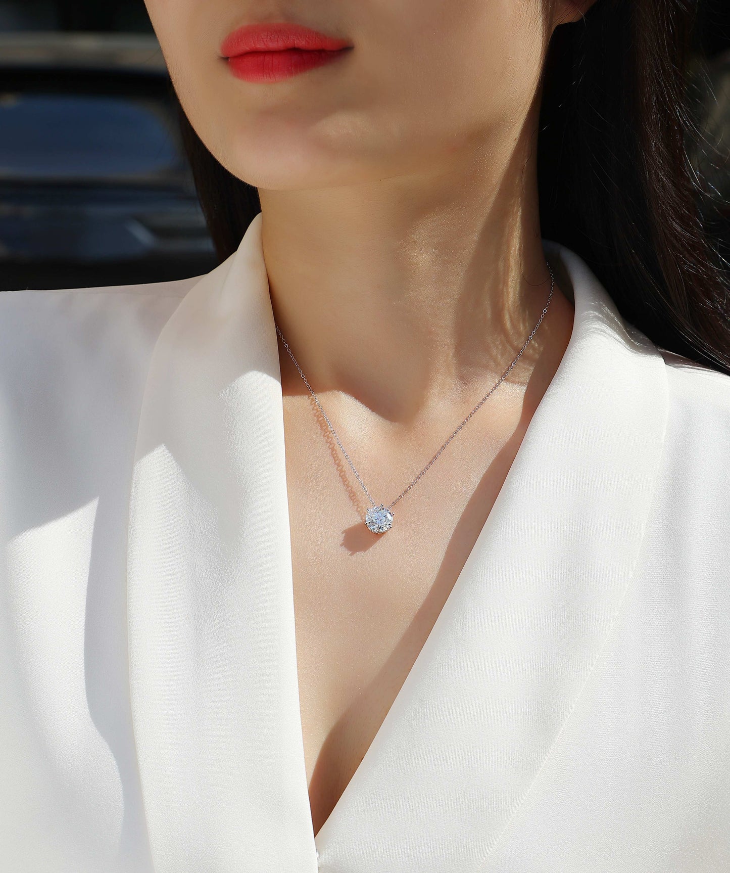 Afternoon Rose S925 Silver 1-3 Carat Moissanite Pendant